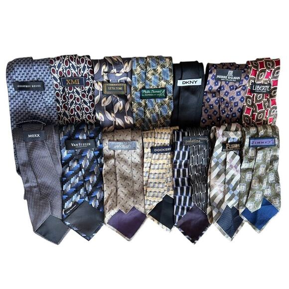 NWOT 14 Men’s Neckties Various Name Brands, Colors & Patterns All Silk Ties - Picture 1 of 3
